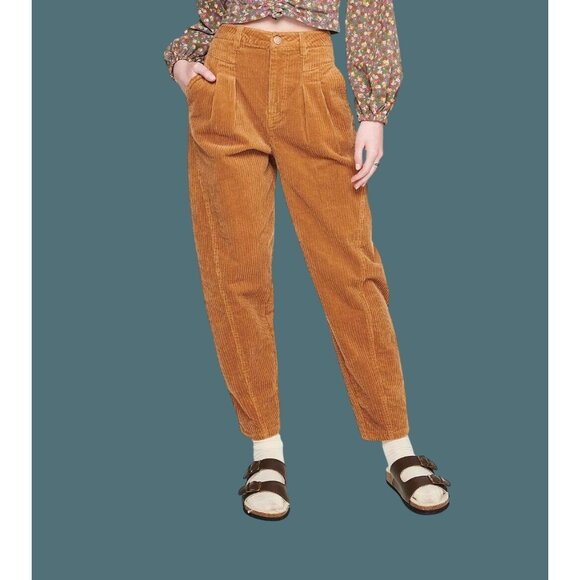 SO Super High Rise Balloon Barrel Corduroy Grunge Pleated Front Pants 7 Juniors - Picture 4 of 10